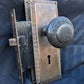 CLEANED Antique Vintage Old Reclaimed Salvaged Interior Egg Dart Steel Door Lockset Knob Plate Lock