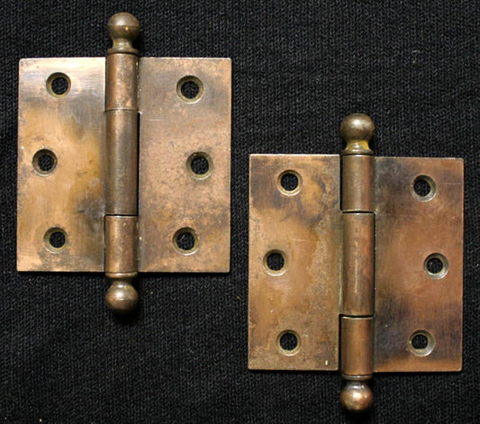 5 available CLEAN 3-Knuckle Pair 3"x3" Antique Vintage Old Reclaimed Salvaged Copper Steel Interior Door Hinges