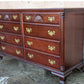 Antique Vintage Old "Kling" SOLID Mahogany Wood Wooden Colonial Double Wide Dresser Chest of Drawers