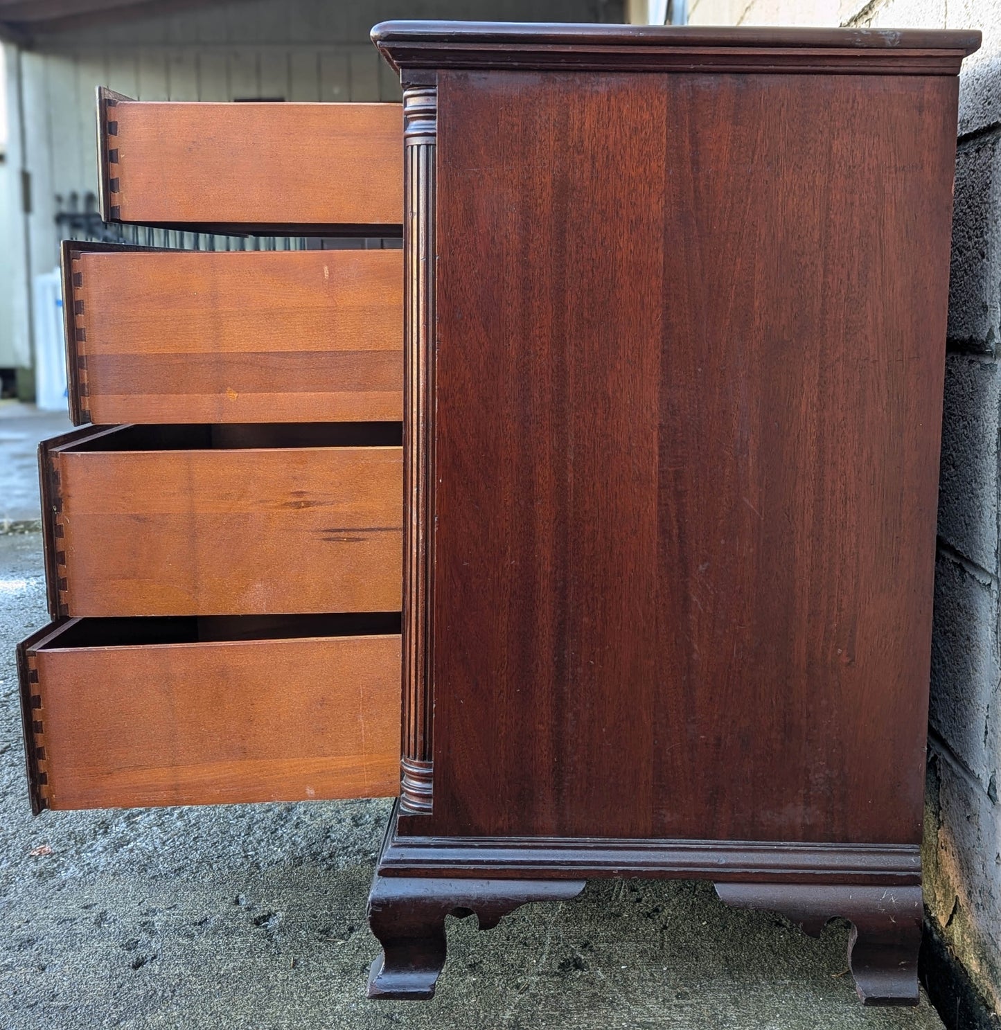 Antique Vintage Old "Kling" SOLID Mahogany Wood Wooden Colonial Double Wide Dresser Chest of Drawers