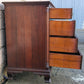 Antique Vintage Old "Kling" SOLID Mahogany Wood Wooden Colonial Double Wide Dresser Chest of Drawers