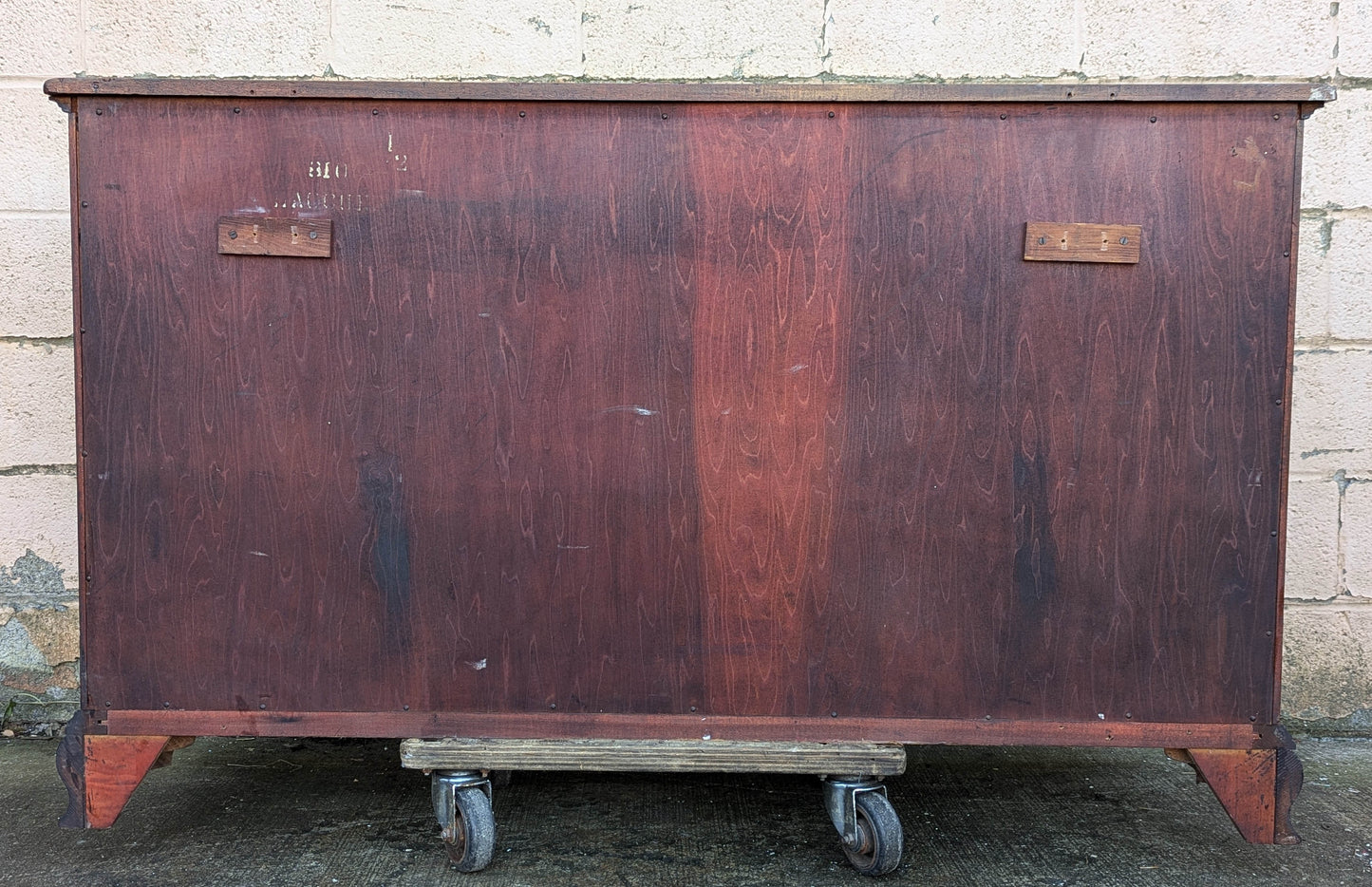 Antique Vintage Old "Kling" SOLID Mahogany Wood Wooden Colonial Double Wide Dresser Chest of Drawers