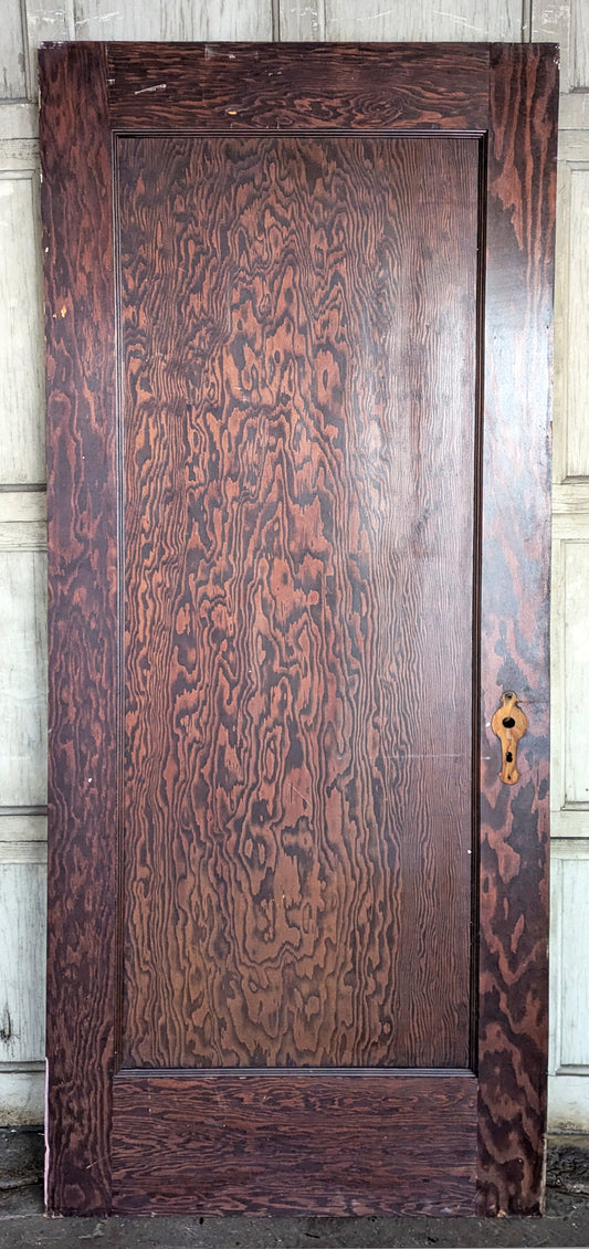 30"x78" Antique Vintage Old Salvaged Reclaimed SOLID Heartpine Wood Wooden Entry Entrance Interior Door Single Panel