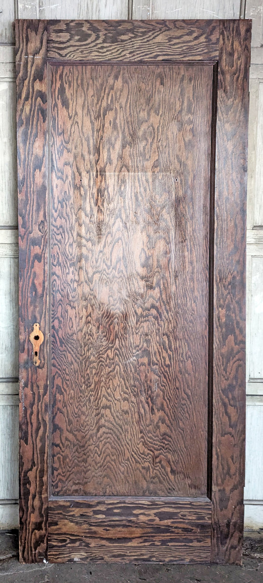 30"x78" Antique Vintage Old Salvaged Reclaimed SOLID Heartpine Wood Wooden Entry Entrance Interior Door Single Panel