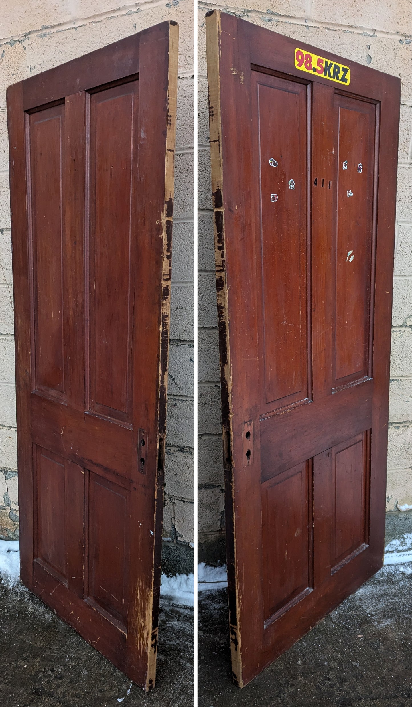 2 available 32"x77" Antique Vintage Old Reclaimed Salvaged Interior SOLID Wood Wooden Doors 4 Panels