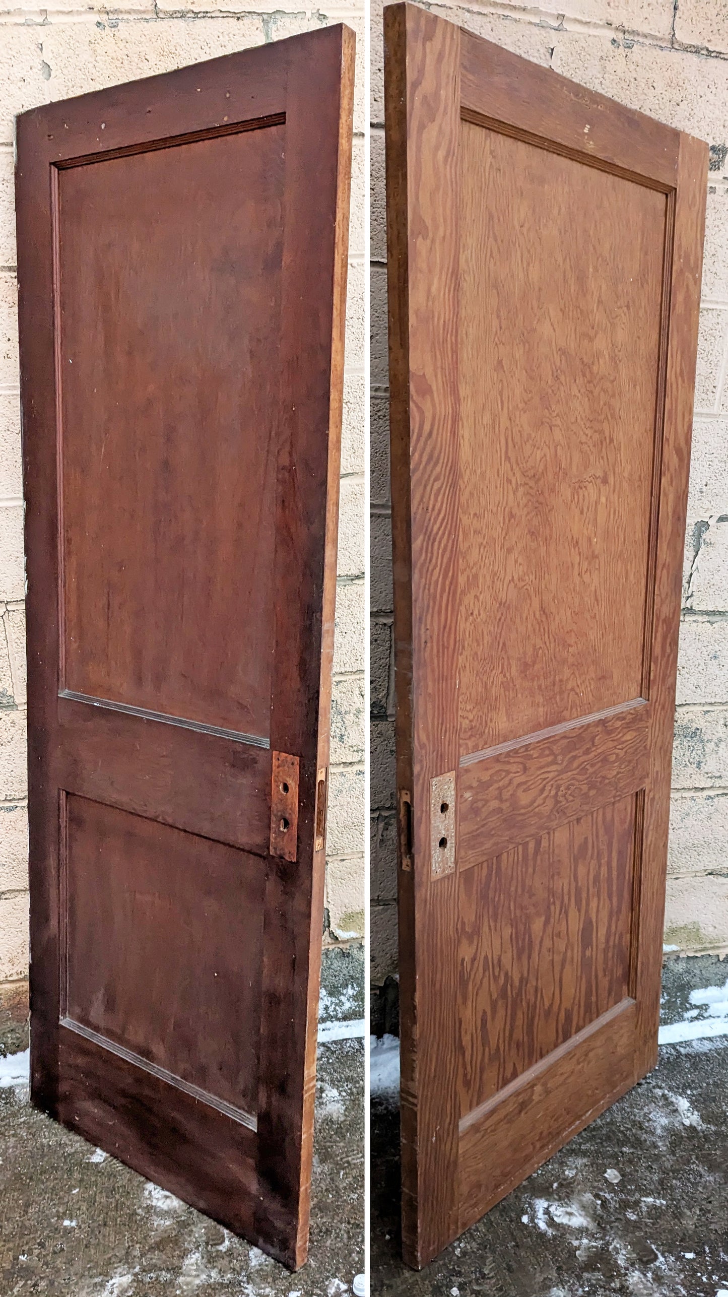 29.5"x77" Antique Vintage Old Reclaimed Salvaged Interior SOLID Wood Wooden Doors 2 Panels