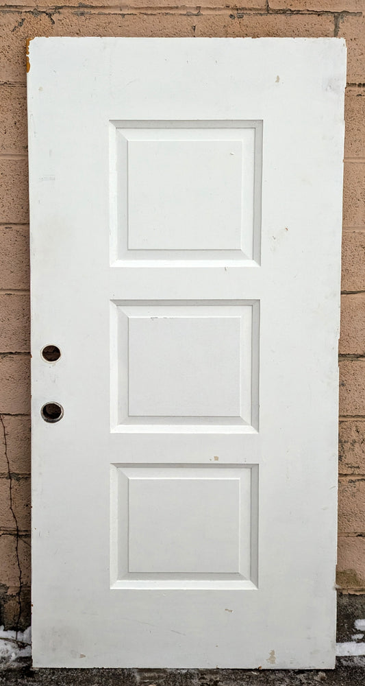 36"x80"x1.75" Antique Vintage Old Reclaimed Salvaged Solid Wood Wooden Entry Exterior Door 3 Circular Panels