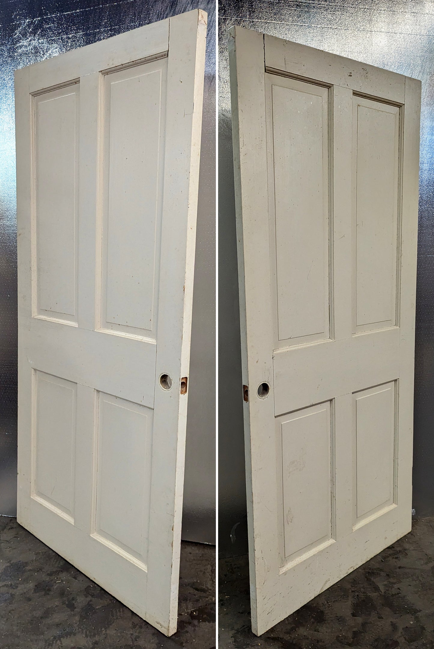 2 available 36"x79" Antique Vintage Old Reclaimed Salvaged Interior SOLID Wood Wooden Doors 4 Panels