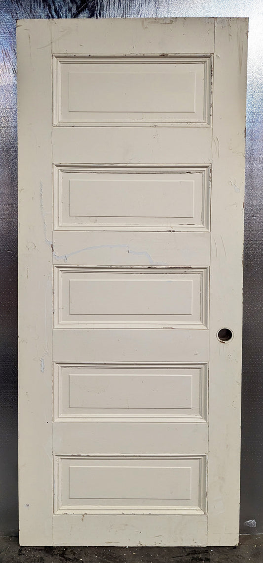 3 available 32"x79" Antique Vintage Old Reclaimed Salvaged Interior SOLID Wood Wooden Room Doors 5 Raised Ladder Panels