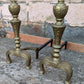 2 available 18"H Pair Vintage Antique Old Cast Iron Arts & Crafts Mission Fireplace Andirons Fire Dogs Log Holders