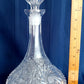 Vintage Crystal Glass Ships Captain Decanter w/Stopper Paneled Neck Whiskey Bourbon Scotch Wine Bottle Geometric Design Nautical Barware