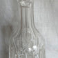 Vintage European Lead Crystal Decanter with Matching Stopper Wine Liquor Bottle Heavy Diamond Cuts Design Barware