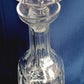 Vintage European Lead Crystal Decanter with Matching Stopper Wine Liquor Bottle Heavy Diamond Cuts Design Barware