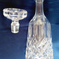 Vintage European Lead Crystal Decanter with Matching Stopper Wine Liquor Bottle Heavy Diamond Cuts Design Barware