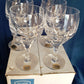 Vintage Set of 4 Wine Water Goblets Evora Atlantis Hand Blown and Cut Full Lead Heavy Clear Crystal Barware - Made in Portugal - NOS –NIB