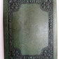 Vintage Rare Hand Tooled Embossed Leather Book Bible Cover Dark Green Portrait of Jesus Mary and Joseph- Made in Italy