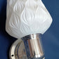 Vintage Vanity Bathroom Single Light Sconce w/ White Patterned Glass Shade On/Off Switch and Outlet Metal Construction Electric Fixture