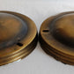 Vintage Set of 2 Shallow Dome Shape Canopies Antique Brass Plated Metal Ceiling Light Cover/Back plate Lamp Parts DIY Projects