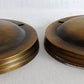 Vintage Set of 2 Shallow Dome Shape Canopies Antique Brass Plated Metal Ceiling Light Cover/Back plate Lamp Parts DIY Projects