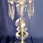 Vintage Art Deco Stacked Cut Lead Crystal Glass Lamp w/Dangling Crystals In line Switch Bulb Included Accent Lamp Hollywood Regency