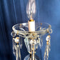 Vintage Art Deco Stacked Cut Lead Crystal Glass Lamp w/Dangling Crystals In line Switch Bulb Included Accent Lamp Hollywood Regency