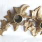 Vintage Art Nouveau Heavy Solid Brass Ivy Leaves Design Candle Holder 3 Tapers Candles Holder Rustic Table Centerpiece