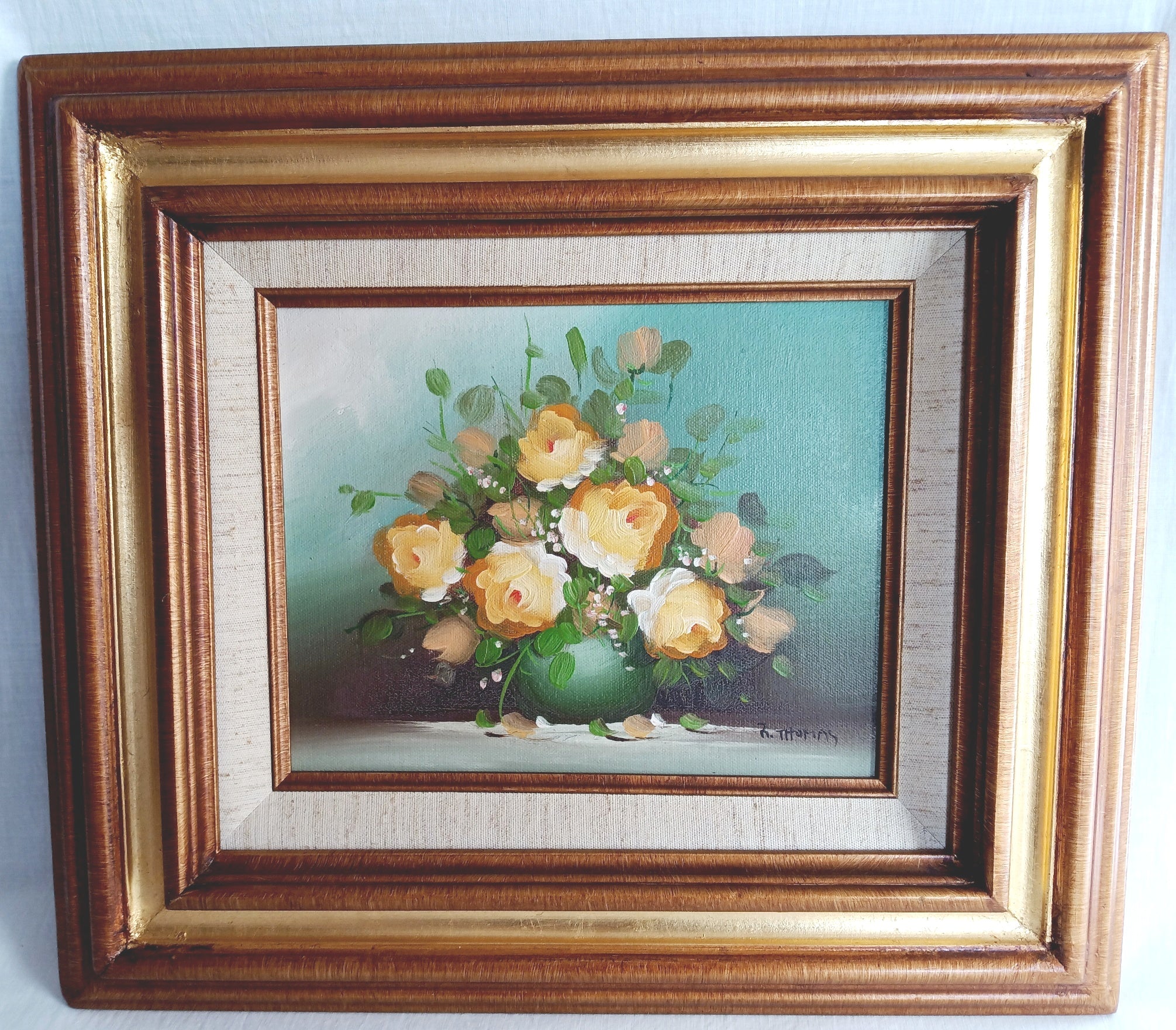 Vintage 2024 Floral Oil Painting Signed