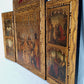 Antique Florentine Italian Rare Large Triptych w/ Prints Ornate Gilt on Wood Wall Art Christianity Religious Themes from the Bible