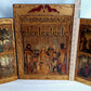 Antique Florentine Italian Rare Large Triptych w/ Prints Ornate Gilt on Wood Wall Art Christianity Religious Themes from the Bible