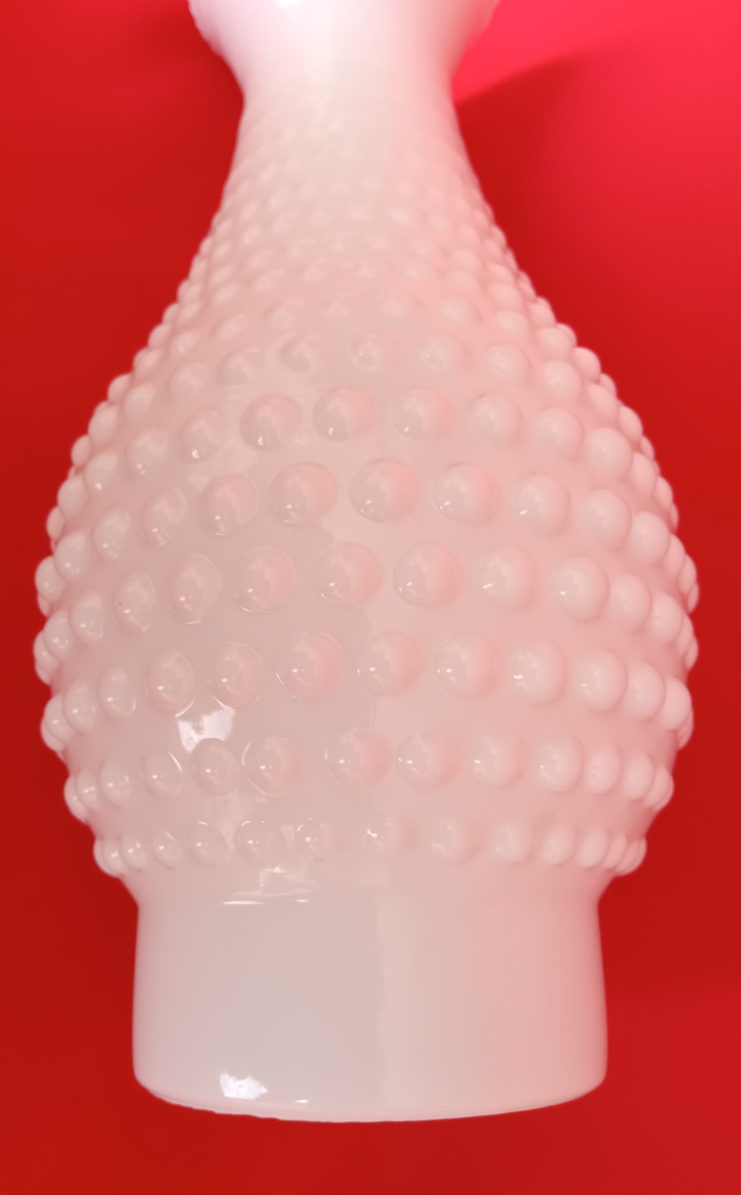 Vintage Milk Glass Lampshade Hobnail Design Fluted Shade Replacement Shade Oil Lamp Chimney Heavy Glass Shade 3.25” Fitter