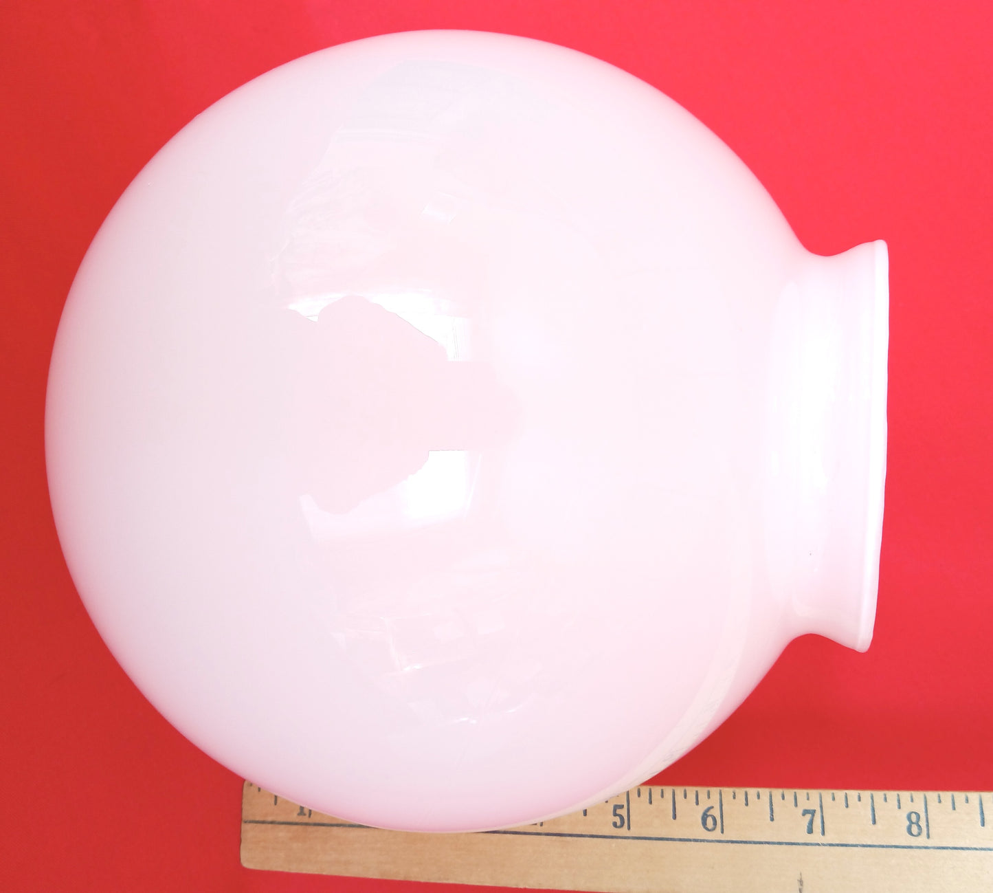 Vintage Hand Blown Opal Glass Replacement Globe Flush Mount Ceiling Wall Sconce Cover Light Ball Shape 8”Diameter Globe 4” Fitter-NOS