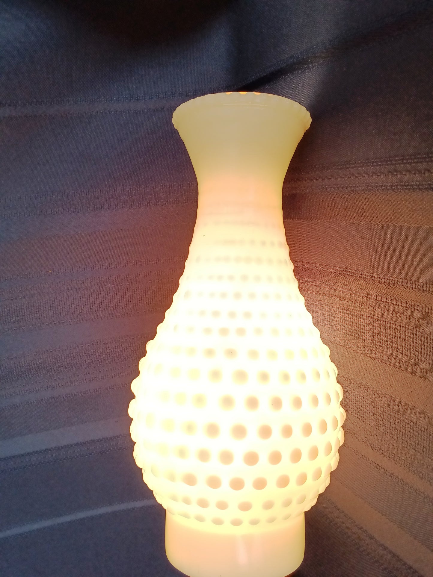 Vintage Milk Glass Lampshade Hobnail Design Fluted Shade Replacement Shade Oil Lamp Chimney Heavy Glass Shade 3.25” Fitter