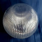 Vintage MCM Clear Glass Light Shade Ball Ribbed Holphane Style Flush Mount Ceiling Fan Sconce Replacement Globe Retro Lighting 3 ¼” Fitter