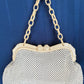 Vintage Whiting & Davis Co. Alumesh Ivory Celluloid Bag Purse Chain Link Strap/Handle Women Accessory - Made in USA