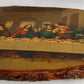 Vintage Last Supper Decoupage Picture Oval Wood Slice Slab Large Plaque Wall Hanging Jesus Apostles Souvenir Franciscan Monastery Religious Gift
