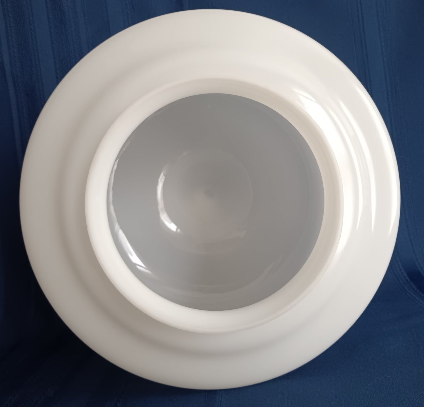 Art Deco Milk Glass Schoolhouse Ceiling Light Fixture Lampshade Hanging Pendant Unique Shape Center Button Replacement Shade 6” Fitter