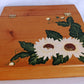 Arts & Crafts Box Solid Wood Writing Small Portable Secretary Lap Desk Hand Painted Sunflower Slant Lid Mortise Tenon Joints Storage Box-NOS