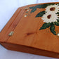 Arts & Crafts Box Solid Wood Writing Small Portable Secretary Lap Desk Hand Painted Sunflower Slant Lid Mortise Tenon Joints Storage Box-NOS