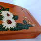 Arts & Crafts Box Solid Wood Writing Small Portable Secretary Lap Desk Hand Painted Sunflower Slant Lid Mortise Tenon Joints Storage Box-NOS