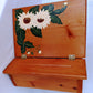 Arts & Crafts Box Solid Wood Writing Small Portable Secretary Lap Desk Hand Painted Sunflower Slant Lid Mortise Tenon Joints Storage Box-NOS