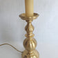 Vintage Candlestick Table Lamp Solid Brass with Capiz/ Mother of Pearl Shells Bell Shape Lampshade Vanity End Table Nightstand Lamp