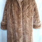 Vintage Blonde Beige Mink Coat Women Long Sleeves Winter Genuine Fur Coat - 3/4 Length Size M- L Made in USA