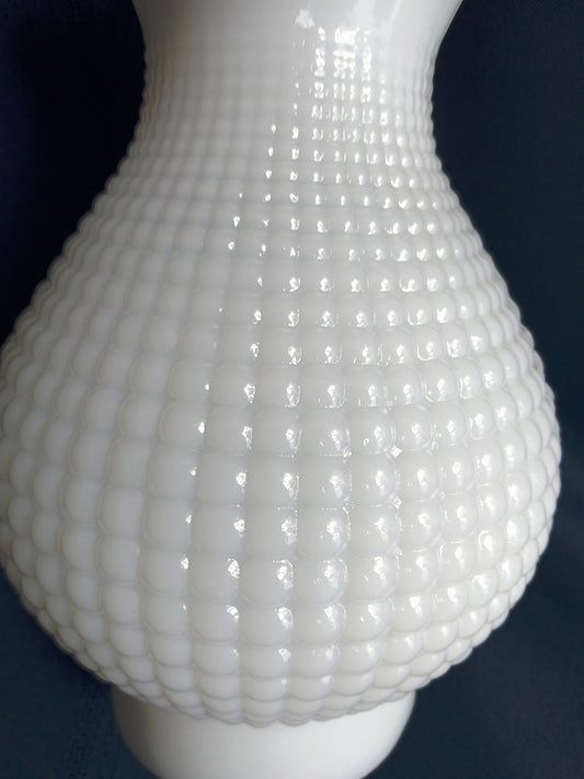 Vintage White Milk Glass Lampshade Hobnail Design Tulip Shaped Scalloped Top Replacement Cover Light Oil Electric Lamp Chimney 3.25” Fitter