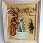 Vintage Impressionism Painting Folk Art Russian Folktale The Snow Maiden Oil Painting on Board Covered w/Enamel Paint Distress Oak Frame Artist Signed Igor Kulagin