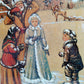 Vintage Impressionism Painting Folk Art Russian Folktale The Snow Maiden Oil Painting on Board Covered w/Enamel Paint Distress Oak Frame Artist Signed Igor Kulagin