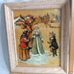 Vintage Impressionism Painting Folk Art Russian Folktale The Snow Maiden Oil Painting on Board Covered w/Enamel Paint Distress Oak Frame Artist Signed Igor Kulagin