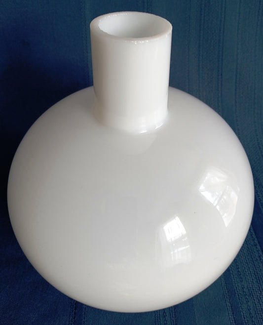 Vintage Rare Lampshade Milk Glass Bulge Round Shape GWTW Hurricane Chimney Hanging Light Fixture Parlor Oil Lamp Retro 3.25” Fitter-NOS