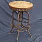 25"H Antique Vintage Old "Toledo Metal Funriture Co." "UHL Steel" Wood Wooden Drafting Industrial Work Bar Stool Chair Stand