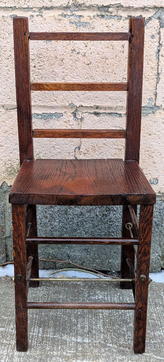 Antique Vintage Old Reclaimed Salvaged Handmade SOLID Oak Wood Wooden Side Accent Kids Chair