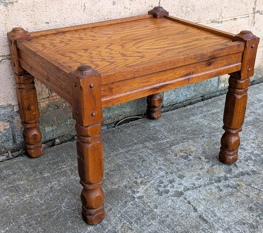 Vintage Solid Salvaged Reclaimed Wood Wooden Oak Side End Accent Lamp Sofa Shelf Coffee Table